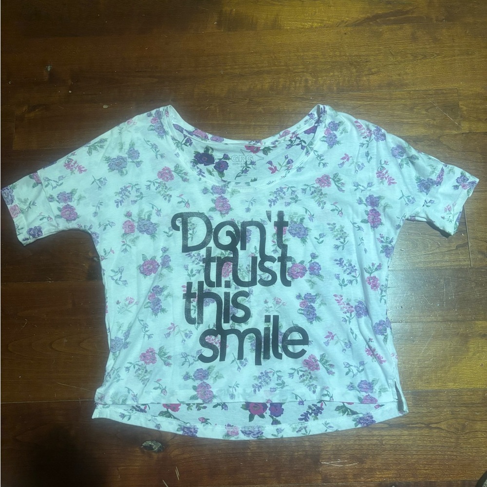 Garage White Floral Print Top